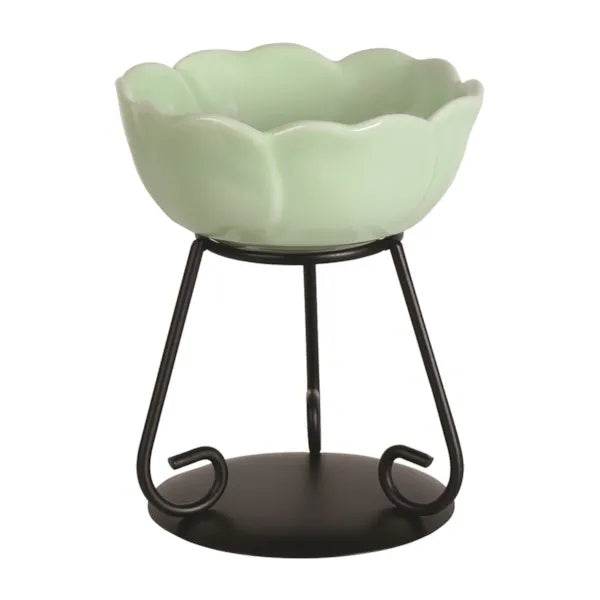 Ceramic Flower Wax Melt Warmer - Green - SUMMER SALE