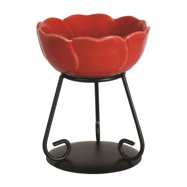 Ceramic Flower Wax Melt Warmer - Red - SUMMER SALE