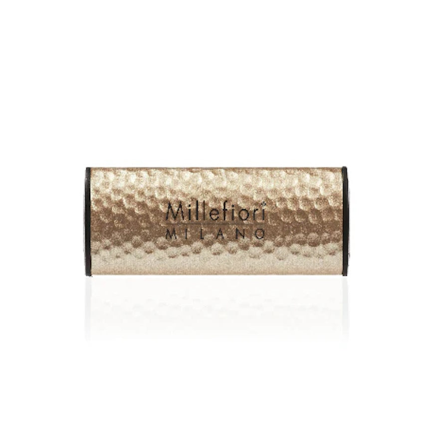 Millefiori Metal Car Air Freshener - Gold inc. Vanilla & Wood