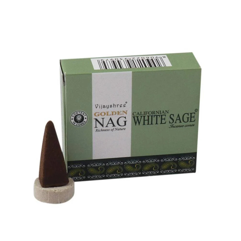 White Sage Golden Nag Incense Cones