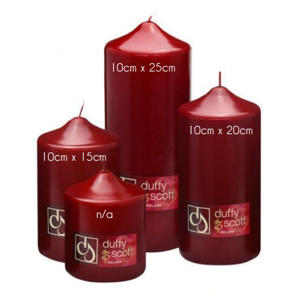 Duffy & Scott Claret Pillar Candle - 20cm x 10cm