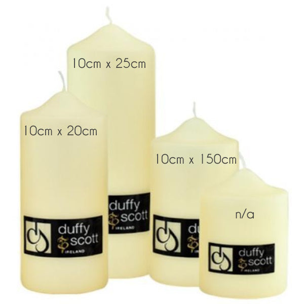 Duffy & Scott Ivory Pillar Candle - 25cm x 10cm