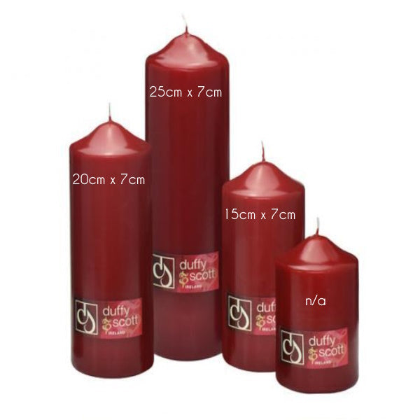 Duffy & Scott Claret Pillar Candle - 20cm x 7cm