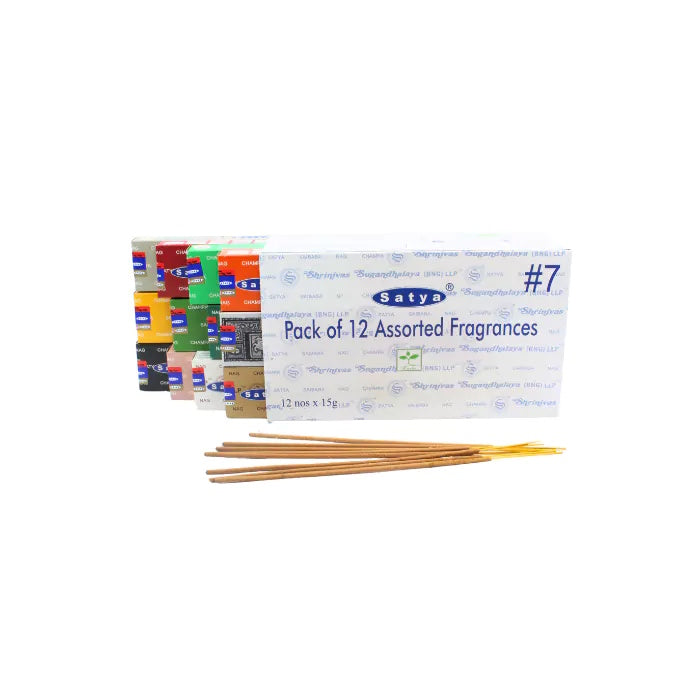 Satya "12 Pack" Value set Incense Sticks - White Box #7