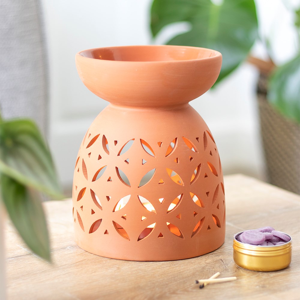 Large 20cm Terracotta Oil Warmer + FREE OIL - Last chance