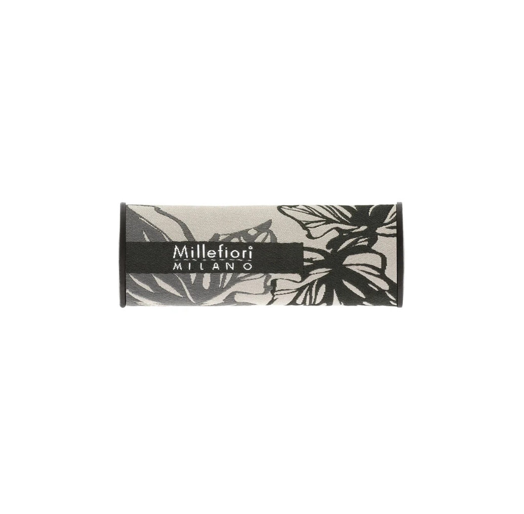 Millefiori Foral Textile Car Air Freshener - Grey & Black inc. Vanilla & Wood