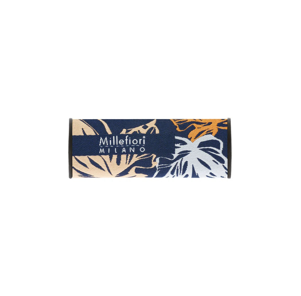 Millefiori Foral Textile Car Air Freshener - Navy & Orange inc. White Musk